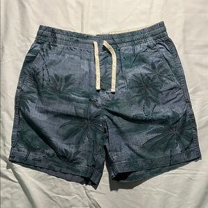 Blue Patterned Drawstring Shorts Sz S